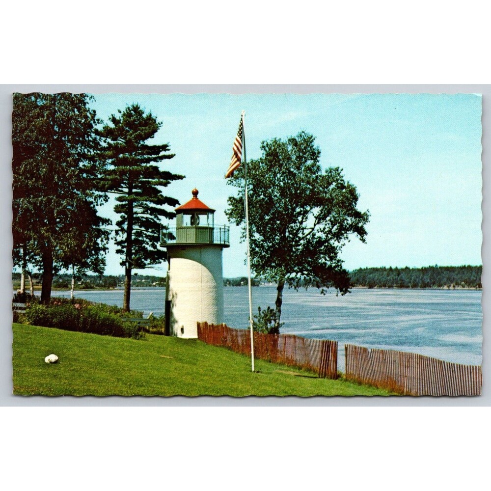 Vintage Maine ME Postcard Whitlocks Mill Light Calais St Croix River Chrome